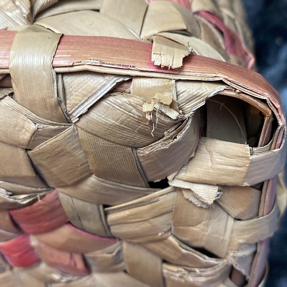 2 Handwoven Natural and Pink Storage Baskets - Picture 13 of 16